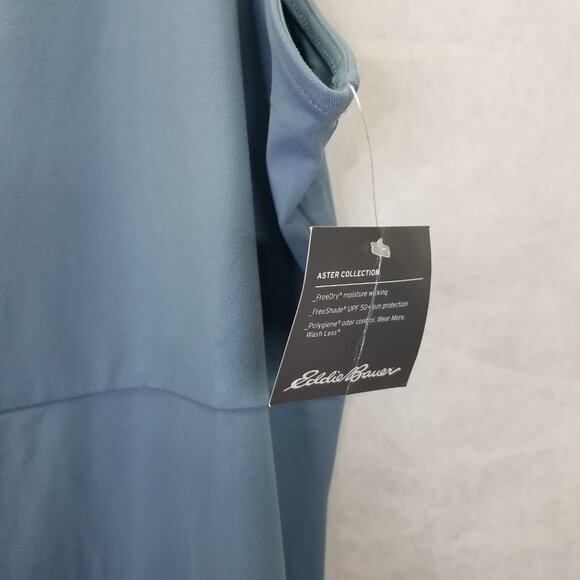 Eddie Bauer Dress Womens L Aster Sleeveless Empire Waist Blue UPF 50+ Travel NEW - Picture 16 of 16